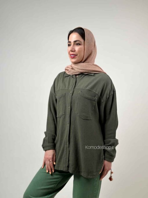 شومیز ترکیبی کنف و کتان - Image 3
