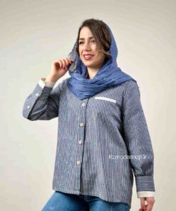 شومیز راه راه گاسپارین - سرمه ای