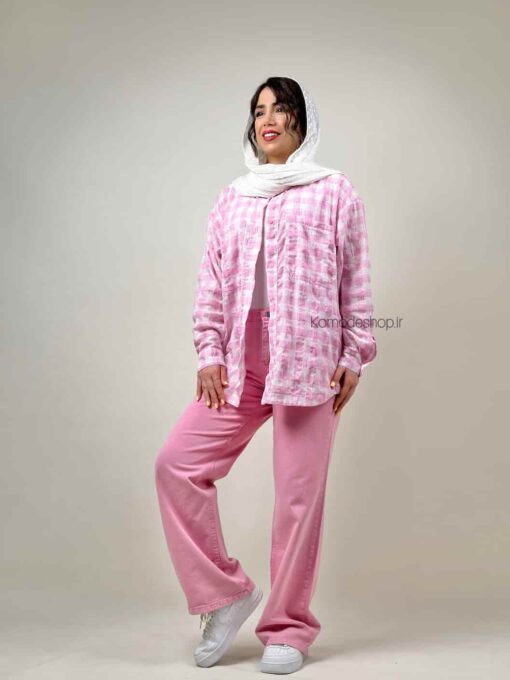 شومیز چهارخونه نخی آیسی - Image 14