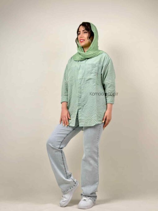 شومیز چهارخونه نخی آیسی - Image 3
