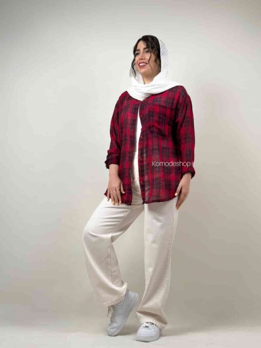 شومیز چهارخونه نخی آیسی - Image 7