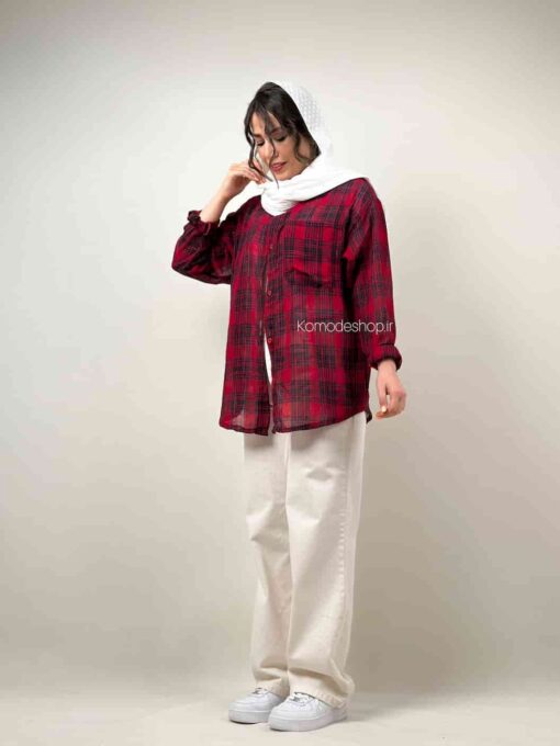 شومیز چهارخونه نخی آیسی - Image 5