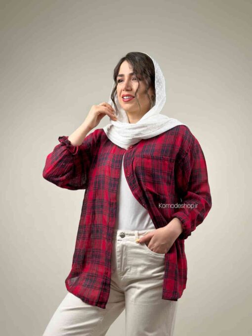 شومیز چهارخونه نخی آیسی