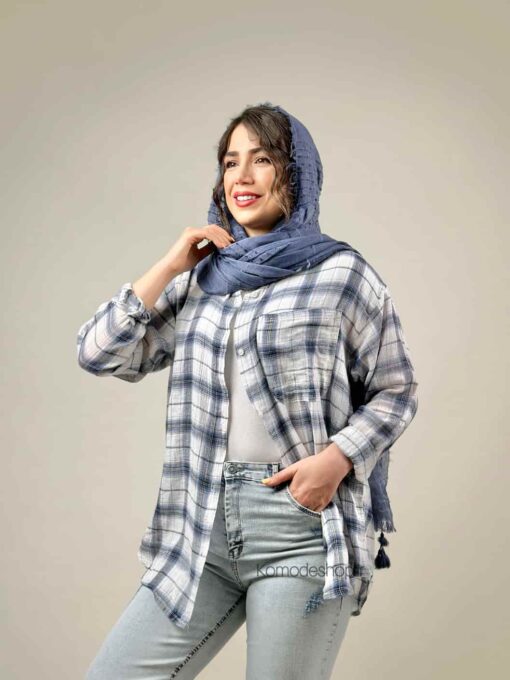 شومیز چهارخونه نخی آیسی - Image 12