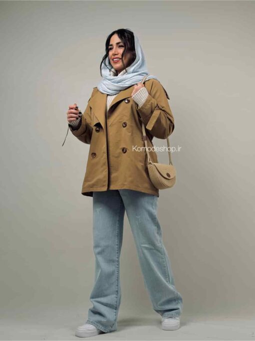 ترنچ کت بارونی دو یقه آلیس - Image 19