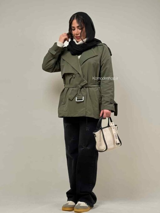 ترنچ کت بارونی دو یقه آلیس - Image 17