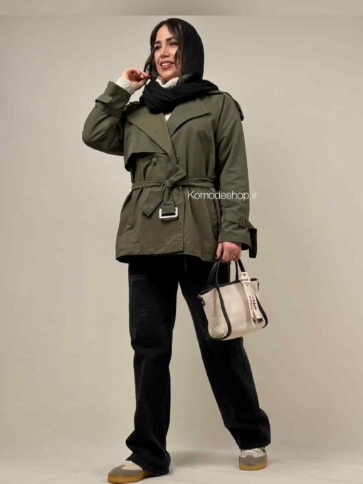 ترنچ کت بارونی دو یقه آلیس - Image 6