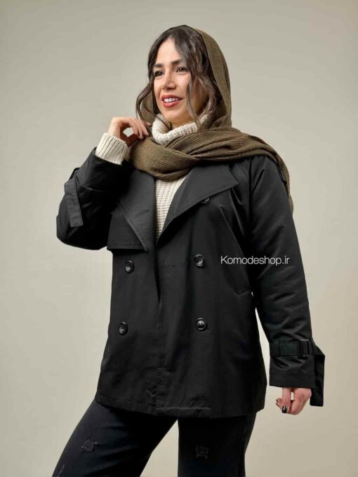 ترنچ کت بارونی دو یقه آلیس - Image 15
