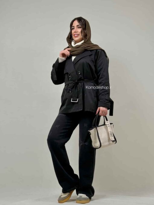 ترنچ کت بارونی دو یقه آلیس - Image 13