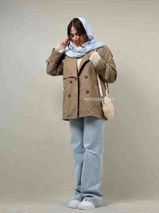 ترنچ کت بارونی دو یقه آلیس - Image 9