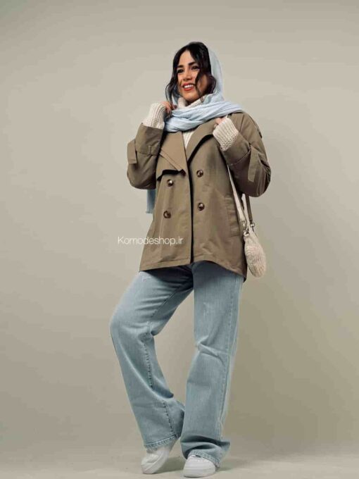 ترنچ کت بارونی دو یقه آلیس - Image 8
