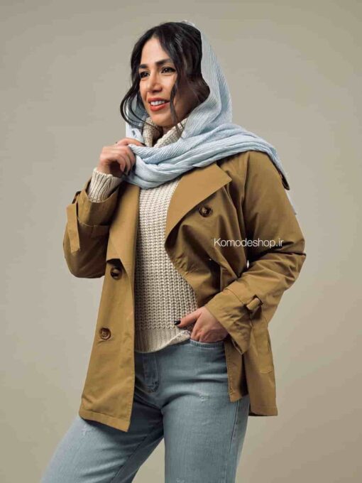 ترنچ کت بارونی دو یقه آلیس - Image 21