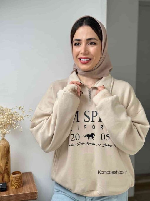 هودی نیم زیپ پالم - Image 4