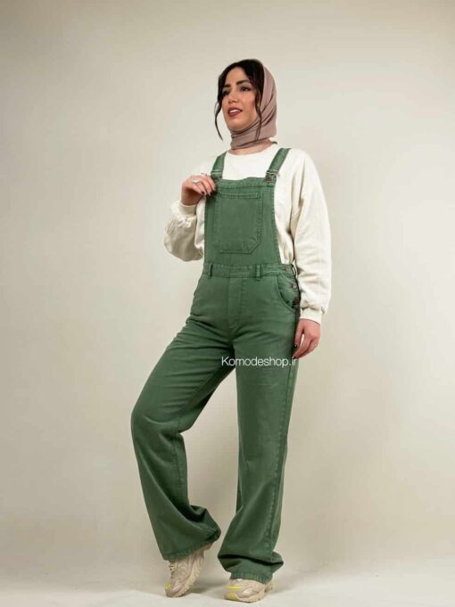 بیلرسوت نیم بگ کتان رندوم  سبز تیره - Image 2