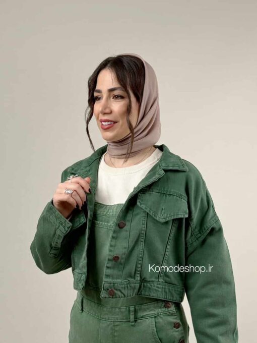 بیلرسوت نیم بگ کتان رندوم  سبز تیره - Image 5