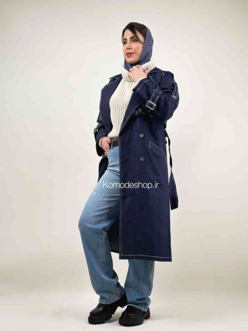 ترنج کت بلند جین شنل دار لارا - Image 10