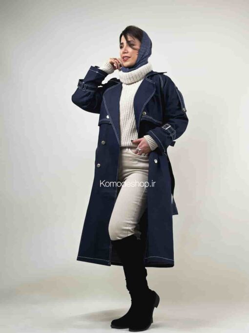 ترنج کت بلند جین شنل دار لارا - Image 5
