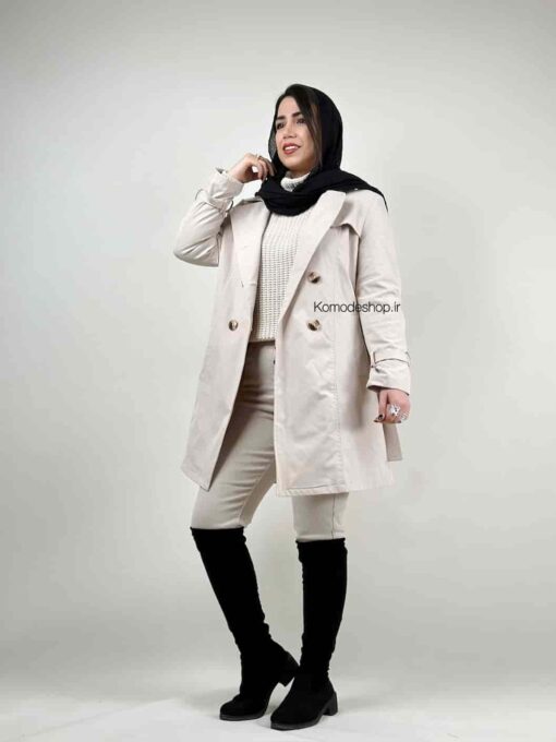 ترنچ کت ضد آب قد 90 باربارا - Image 6