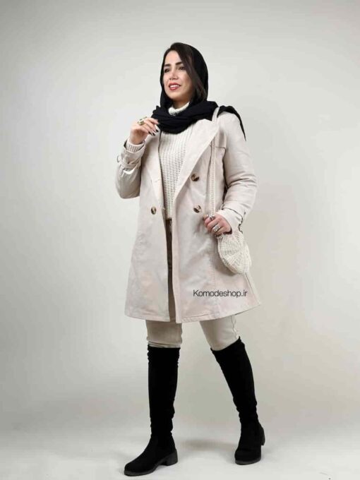 ترنچ کت ضد آب قد 90 باربارا - Image 7