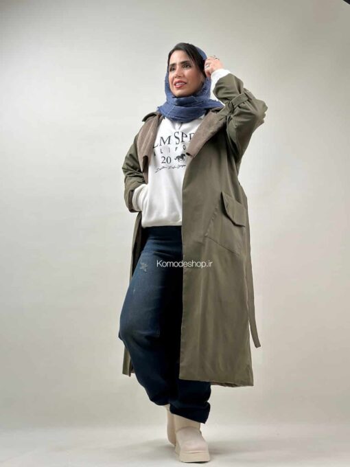 ترنچ کت بلند دورو آنجلا - Image 28