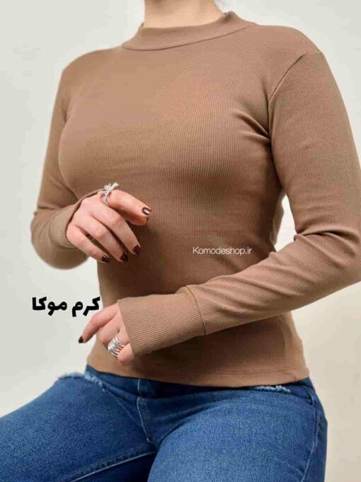 بلوز یقه سه سانت پنبه کبریتی فینگردار  (رنگهای نود ) - Image 3