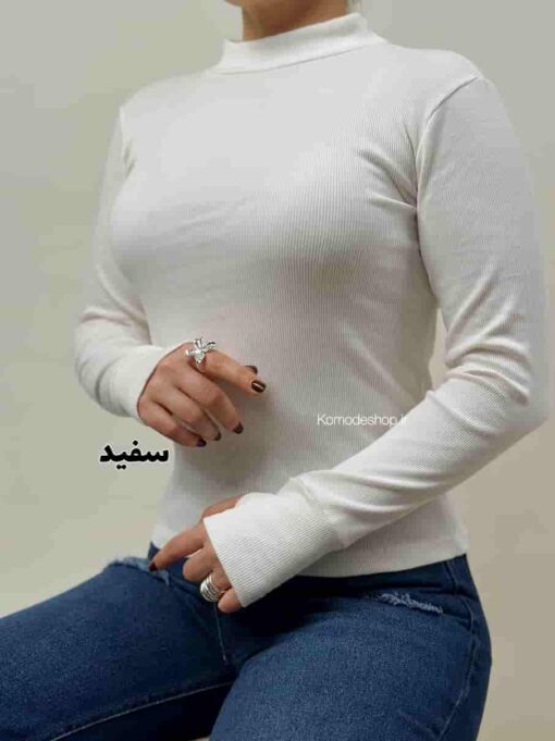 بلوز یقه سه سانت پنبه کبریتی فینگردار  (رنگهای نود ) - Image 7