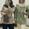 ترنچ کت میله ای دو یقه