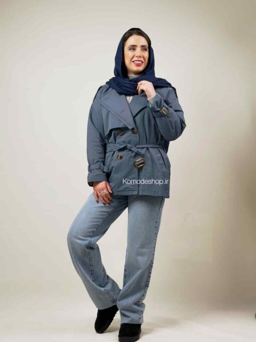 ترنچ کت بارونی دو یقه آلیس - Image 33