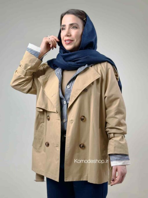 ترنچ کت بارونی دو یقه آلیس - Image 23