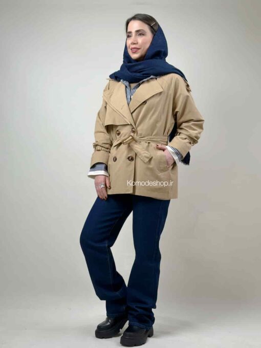 ترنچ کت بارونی دو یقه آلیس - Image 26