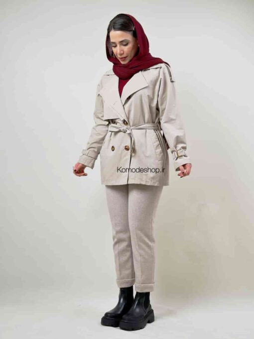 ترنچ کت بارونی دو یقه آلیس - Image 4