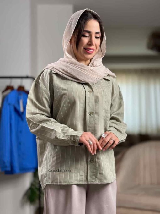 شومیز راه راه پری ترک - Image 6