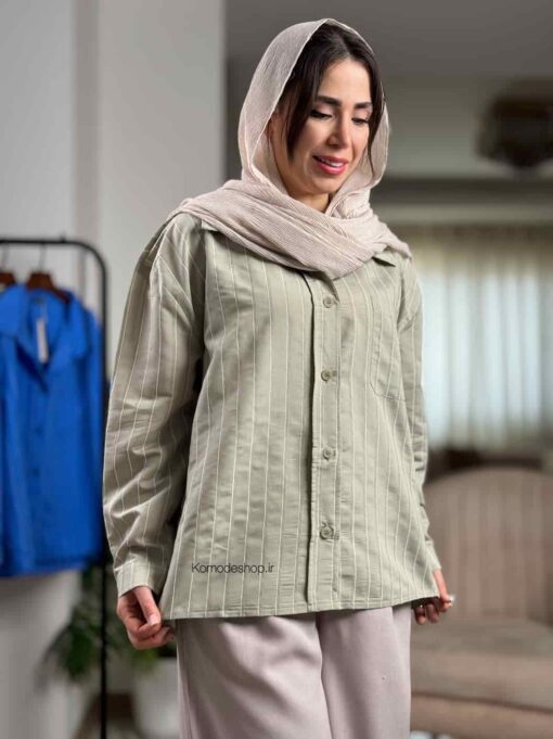 شومیز راه راه پری ترک - Image 5