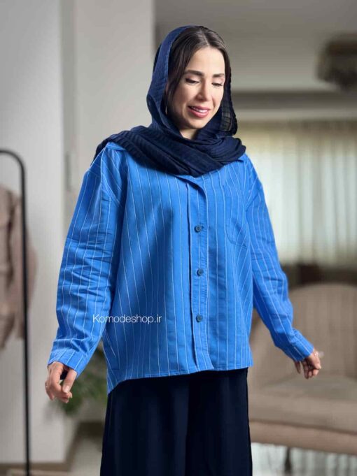 شومیز راه راه پری ترک - Image 12