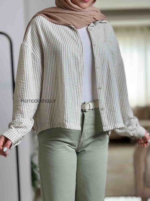 شومیز باکسی راه راه - Image 5