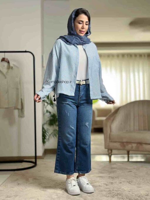 شومیز باکسی راه راه - Image 7