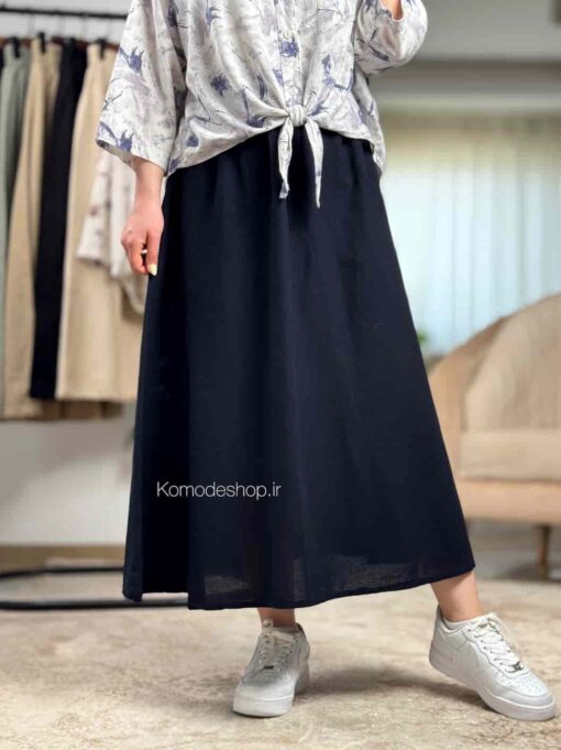 دامن کلوش لینن بلا - Image 6