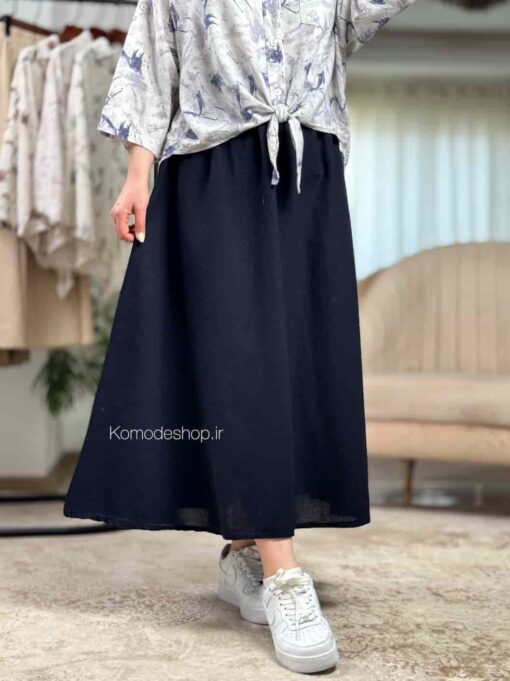 دامن کلوش لینن بلا - Image 7