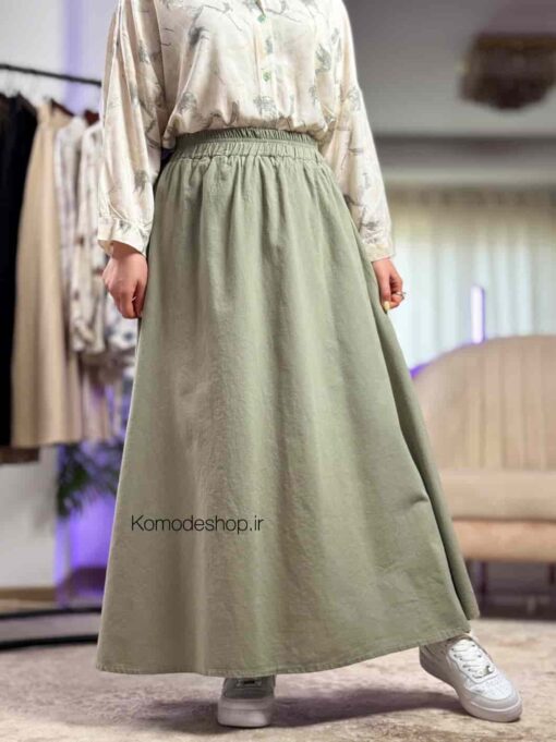 دامن کلوش لینن بلا - Image 3