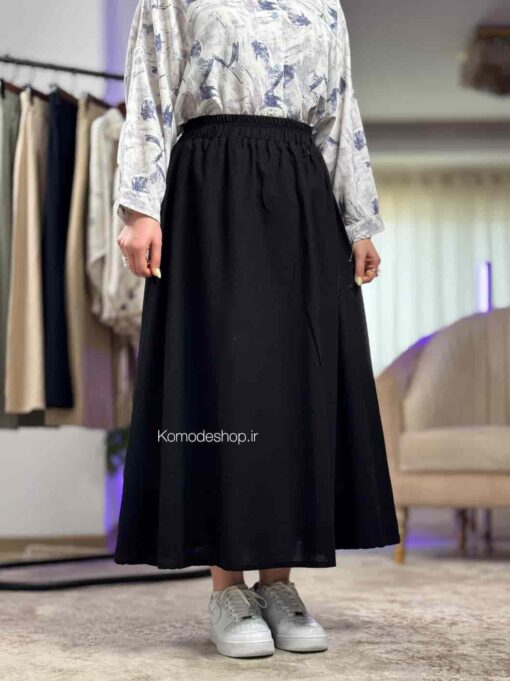 دامن کلوش لینن بلا - Image 19