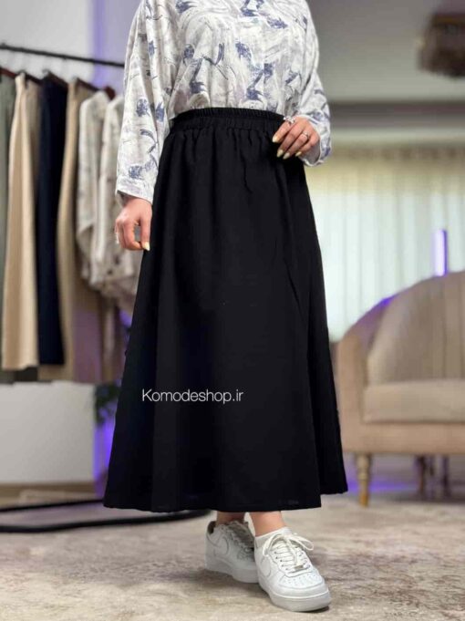 دامن کلوش لینن بلا - Image 18