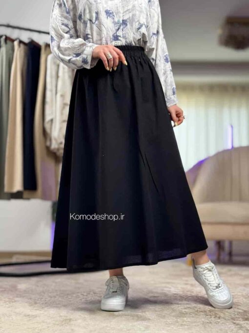 دامن کلوش لینن بلا - Image 17
