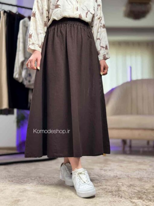دامن کلوش لینن بلا - Image 9