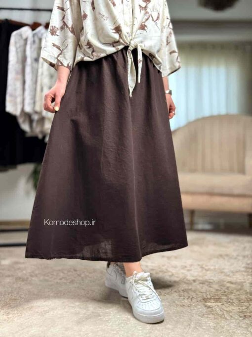 دامن کلوش لینن بلا - Image 11