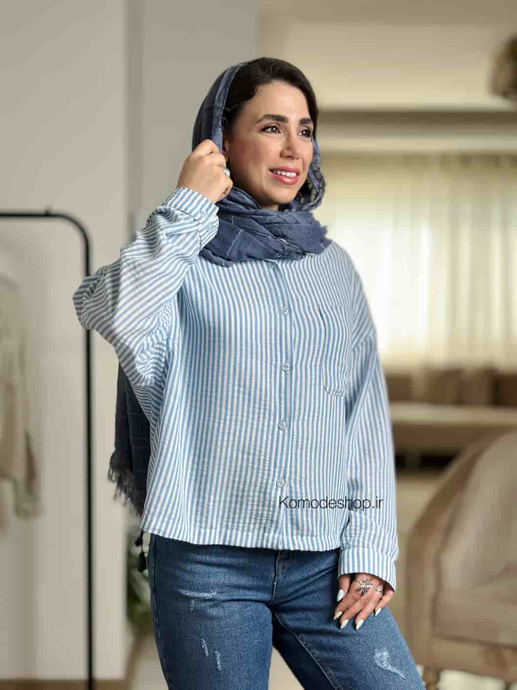 شومیز باکسی راه راه