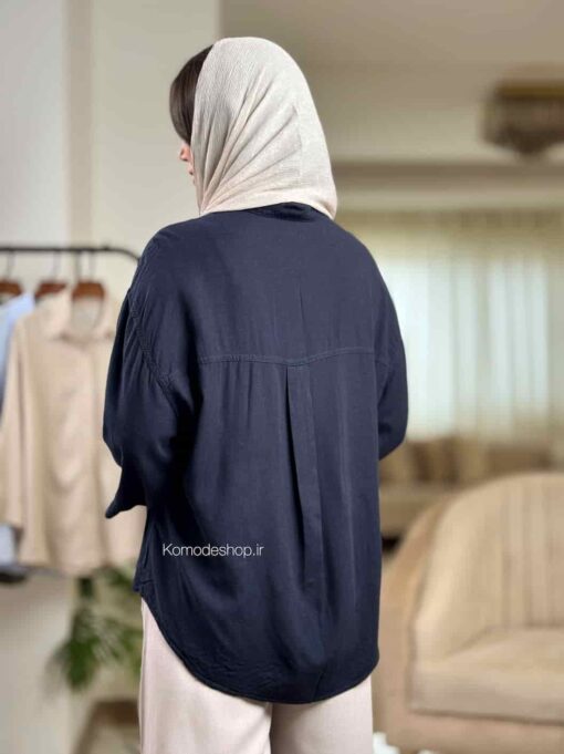 شومیز اسلپ ترک ماوی - Image 6