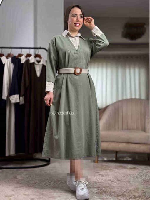 پیراهن لینن گلاریس - Image 26