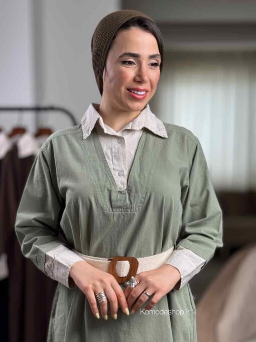 پیراهن لینن گلاریس - Image 2