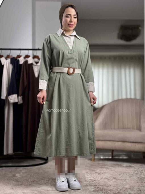 پیراهن لینن گلاریس - Image 3