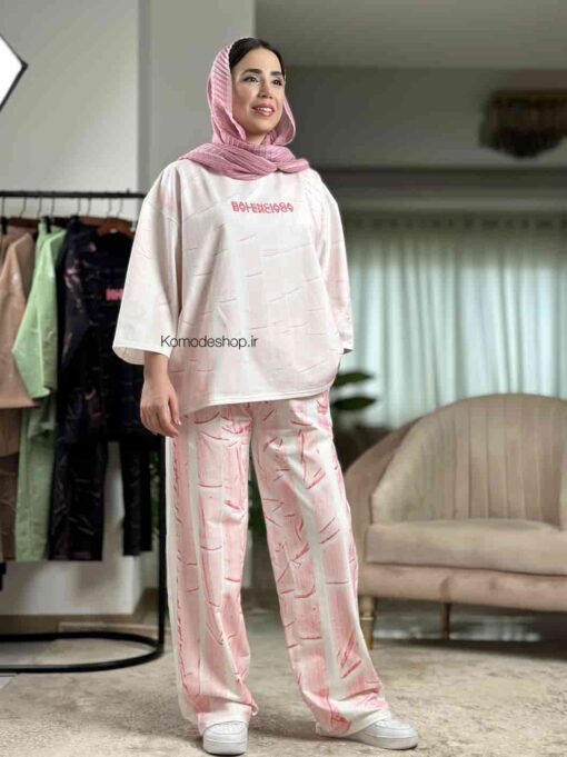 تیشرت شلوار ابروبادی پنبه بالنسیاگا - Image 3